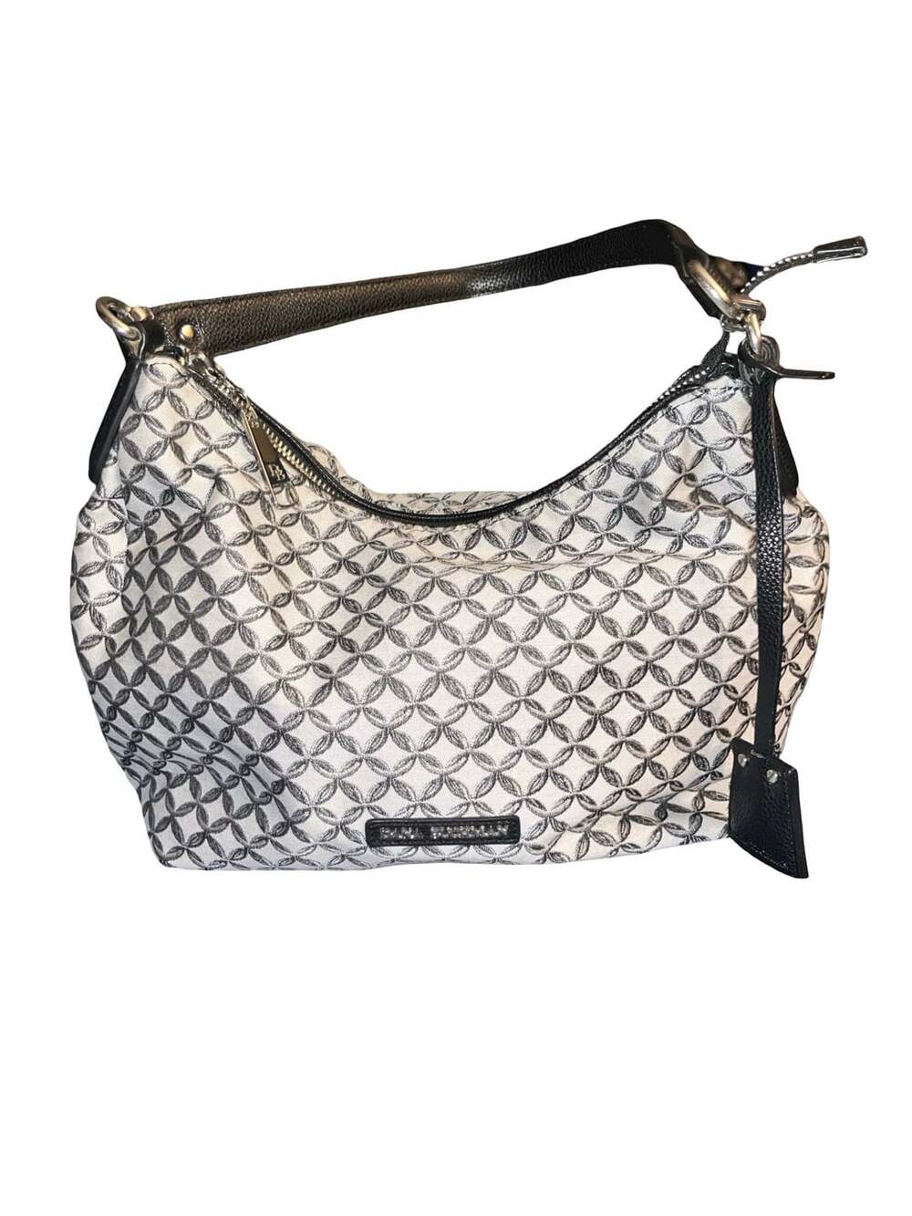 Dana Buchman Black and White Geometric Pattern Shoulder Bag